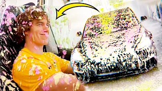 Car Wash In A Tesla Convertible!