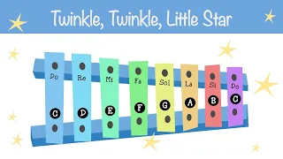 Twinkle, Twinkle, Little Star - Xylophone tutorial and songs for beginners - Normal speed