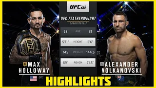 MAX HOLLOWAY VS ALEXANDER VOLKANOVSKI FREE FIGHT HIGHLIGHTS