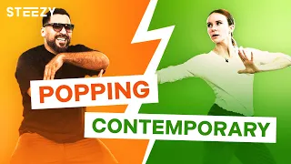 Popping vs. Contemporary Dancer – Dancers Learn Each Other’s Styles! | STEEZY.CO