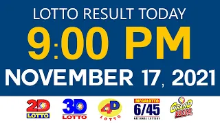 Lotto Results Today November 17 2021 9pm Ez2 Swertres 2D 3D 4D 6/45 6/55 PCSO