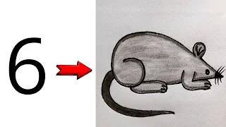 Rat drawing step by step | Rat Drawing For beginners | Rat Drawing 6 number