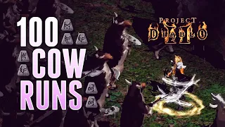 100 Cow Runs - ALL THE RUNES - Project Diablo 2 (PD2)