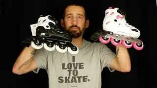 Powerslide Khaan Junior SQD White Pink / Black white (patines de freeskate extensibles)