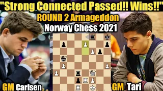 Norway Chess 2021 | Magnus Carlsen VS Aryan Tari | Round 2 Armageddon