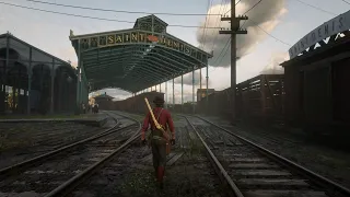 Red Dead Redemption 2 relaxing walk around gameplay Saint Denis
