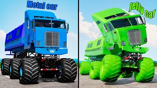 Jelly Car vs Metal Car #15 - Beamng drive
