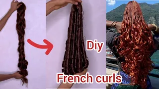 How to make french curls braid hair/Diy french curls from attachment / curly braiding hair