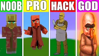 NOOB VS PRO VS HACKER VS GOD VILLAGER Minecraft Pixel Art