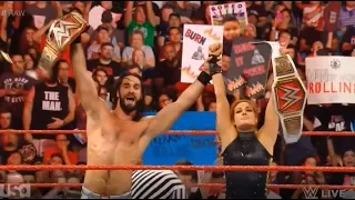 Becky lynch and Seth Rollins vs Maria and Mike Kanellis Raw 7/1/2019 HD