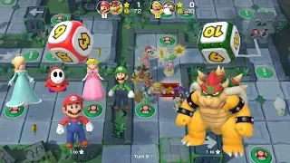 Super Mario Party Partner Party #102 Domino Ruins Treasure Hunt Mario & Bowser vs Wario & Monty Mole