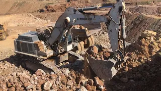 Liebherr 984 Excavator Loading Caterpillar Dumpers - Sotiriadis/Labrianidis Mining Works