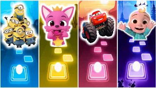 Minions 🆚 Pinkfong 🆚 McQueen 🆚 Cocomelon 🎶 Tiles Hop EDM Rush