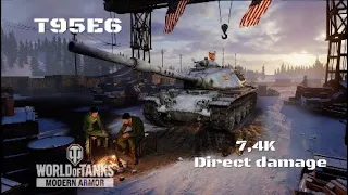 T95E6 Malinovka:7,4K direct damage :Wot console - World of Tanks console