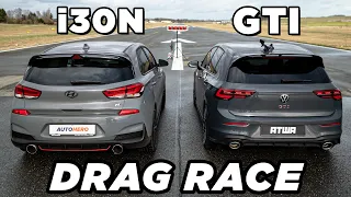 VW Golf 8 GTI Clubsport vs. Hyundai i30N Performance | DRAG RACE