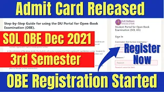 DU SOL OBE December 2021 | 3rd Semester Admit Card Released | OBE Registration | SOL Reporter.