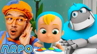 ARPO vs Blippi Dance Battle! | BEST OF ARPO! | Funny Robot Cartoons for Kids!