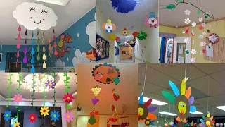 Preschool decoration ideas/classroom paper flowers decoration ideas/Wall hanging decoration ideas