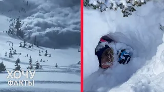 Последние моменты жизни, перед тем, как накрыло лавиной снега попало на видео / ХочуФакты