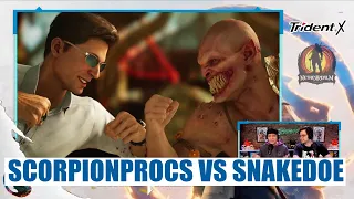 MK1: SCORPIONPROCS VS SNAKEDOE - JOHNNY CAGE VS BARAKA - Mortal Kombat 1 - Pro Gameplay