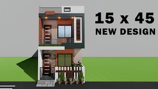 675 sqft new house design,3D 15*45 ghar ka naksha,15x45 makan ka naksha,3D house plan,15by45 ka ghar