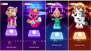 Paw Patrol vs Bluey vs Cocomelon vs Baby Shark | TIles Hop EDM Rush