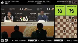 Carlsen and Nepo Talk About the Format of the World Chess Championship Match (Carlsen is not happy)