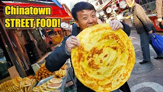 MASSIVE PANCAKE! Chinese STREET FOOD in Seoul CHINATOWN Tour