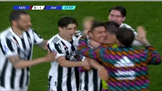 paulo dybala goal juventus vs genoa 1-1 - albert gudmundsson goal