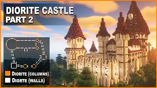 Minecraft: How to build a Medieval Diorite Castle | Tutorial [PART 2]