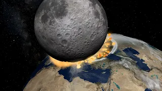 Moon Grazes Europe on Collision Course - Universe Sandbox