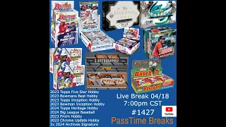 04/18 - 2023-2024 TOPPS FIVE STAR BEST INCEPTION BASEBALL - 10x Box Hobby Mixer #1427 LIVE BREAK