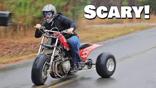 I Took The Worlds Sketchiest 3 Wheeler Drag Racing in the RAIN! (Vasily Builds MADE me do it!)