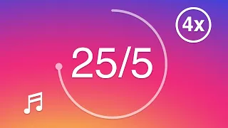 25 minute timer - Pomodoro Technique - 4 x 25 min - Study Timer / Instagram Color Wheel with Music