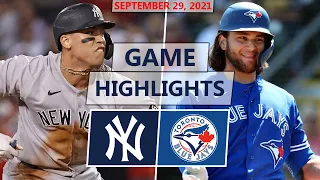 New York Yankees vs. Toronto Blue Jays Highlights | September 29, 2021 (Cole vs. Berríos)