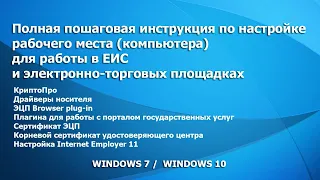 Настройка рабочего места для работы ЕИС и ЭТП.