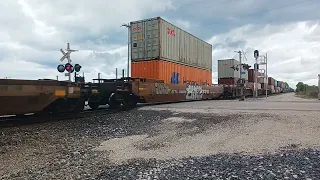 CN stack Train heads north onto the hill