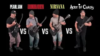 Ultimate Grunge Guitar Riffs Battle (Pearl Jam VS Soundgarden VS Nirvana VS Alice in Chains)
