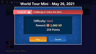 World Tour Mini Game #8 | May 26, 2021 Event | Freecell Hard