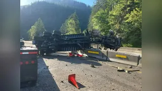 I-84 closed from Troutdale to Hood River due to crash involving crane truck