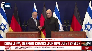 Israeli PM Netanyahu and German Chancellor Scholz give joint speech