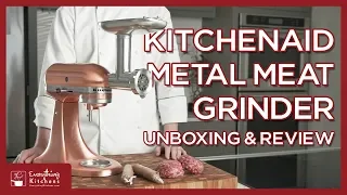 KitchenAid Metal Food Grinder - Meat Grinder Attachment Unboxing & Test