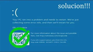 como solucionar el error " kernel security check error " en windows 10