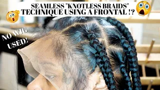 Knotless Box Braids Using A Frontal? NO WIG | Thin Edges Friendly | Laurasia Andrea Natural Hair