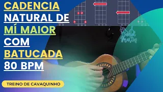 CADÊNCIA EM MÍ MAIOR |TREINO COM BATUCADA EM 80 BPM  | AULA DE CAVAQUINHO | PROFESSOR DANIEL MARTINS