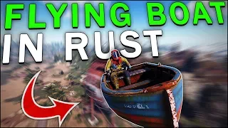PLAYERS REACT to MY FLYING BOAT in RUST! - Funny Admin Trolling