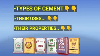 Types of cement || Uses of cement and properties of cement || compounds in cement