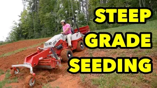 GRADING and SEEDING STEEP SLOPE Ventrac 4520