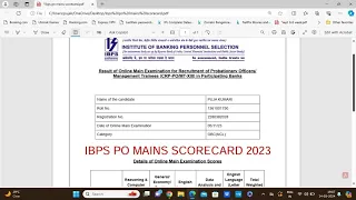 IBPS Po mains scorecard 2023|| 22+ above cutoff|| #goal #rrb #sbi #ibps #aim