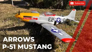 Arrows R/C P-51 Mustang - Maiden Flight & CRASH!